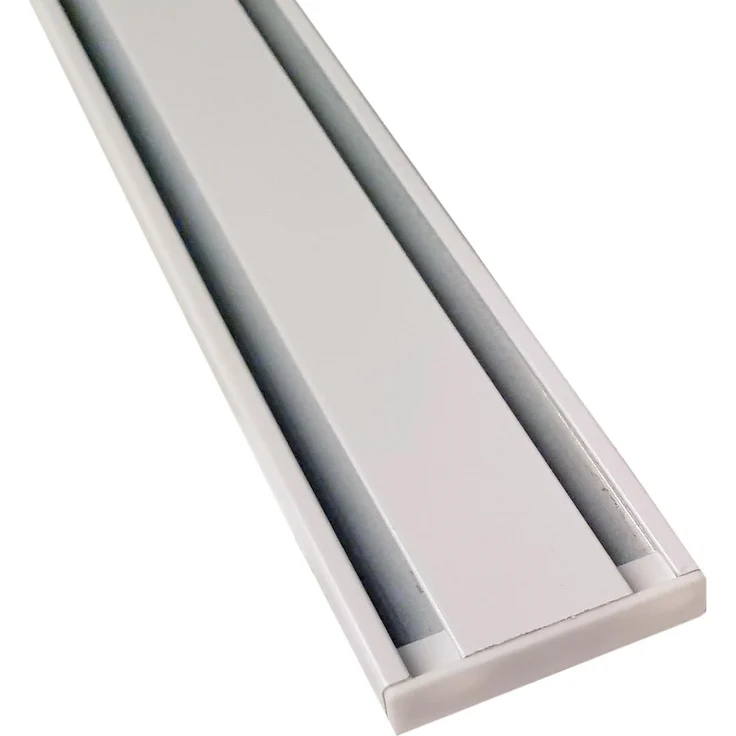 Vorhangschiene "weiß" aus Aluminium, alle Längen bis 480cm möglich, Flache Gardinenschiene ( 7mm ), "1- / 2-/ 3- /4-läufig" inkl. Vorhanggleiter – Bild 1