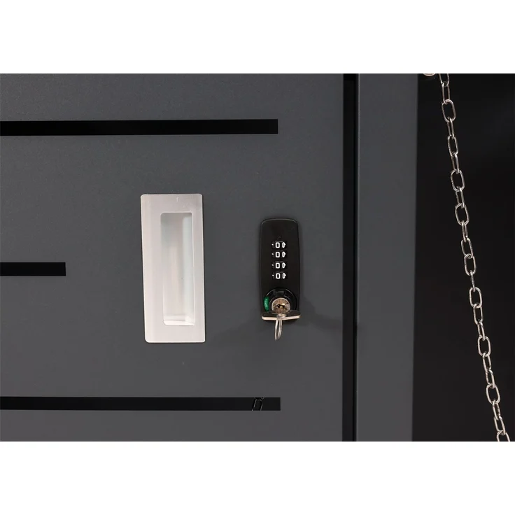2er-Mülltonnenverkleidung HWC-H40b, Mülltonnenbox, Pflanzkasten Edelstahl-Metall-Kombi 39kg 110x115x62cm erweiterbar – Bild 5