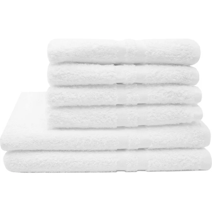 ZOLLNER Handtuch Set, Walkfrottier (6-St), 100% Baumwolle, vom Hotelwäschespezialisten, mit Bordürenstreifen – Bild 5