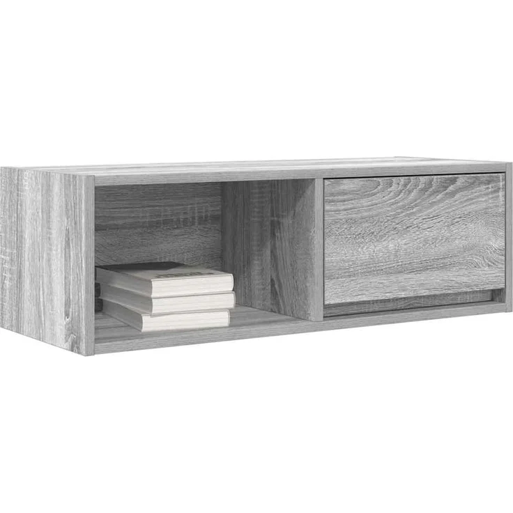 2 pcs TV-Schrank, Lowboard Grau Sonoma 80x31x25,5 cm Holzwerkstoff – Bild 4