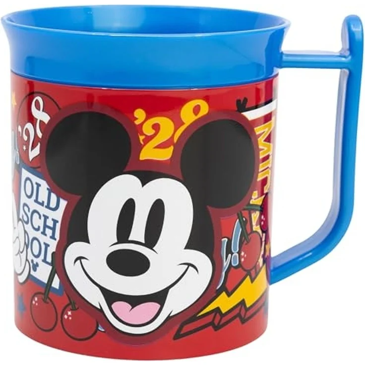Disney Mickey Mouse Becher Mikrowellengeeigneter Kunststoffbecher 400 ml – Motivbecher für Kinder – Bild 3