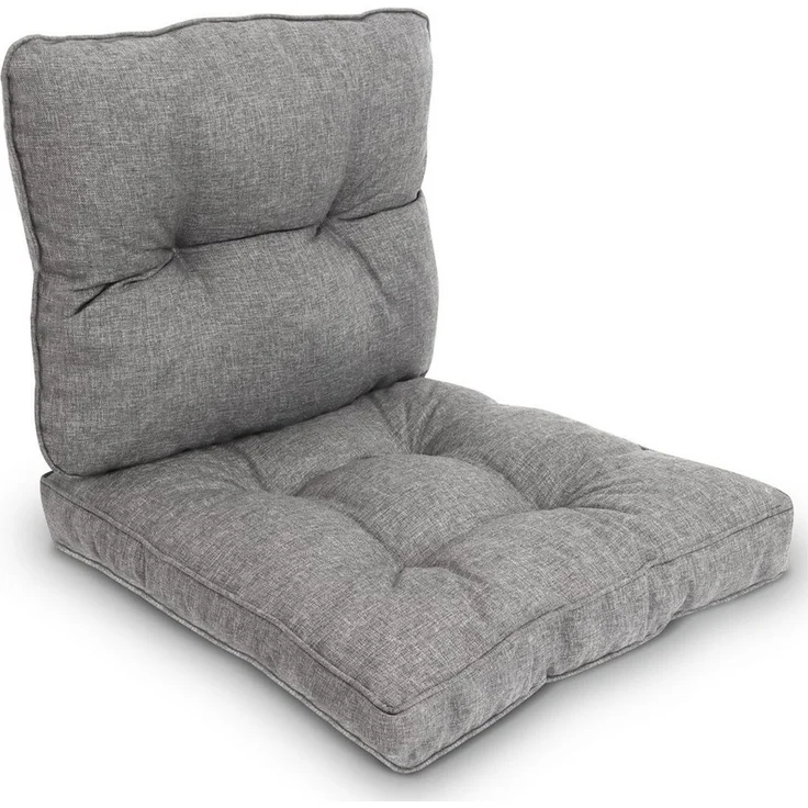 Beautissu Sitzkissen Outdoor Loungekissen Beauflair, 50x40 cm, 50x50 cm, Hellgrau, 50x40 cm Rückenkissen 50x50 cm Sitzkissen 10cm dick Polster Sitzauflage – Bild 1
