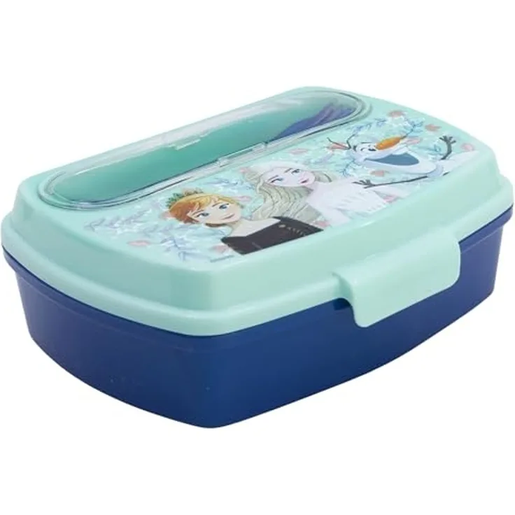 Disney Frozen Sandwichbox mit Besteck Kinder Brotdose Lunchbox Seven Wonders