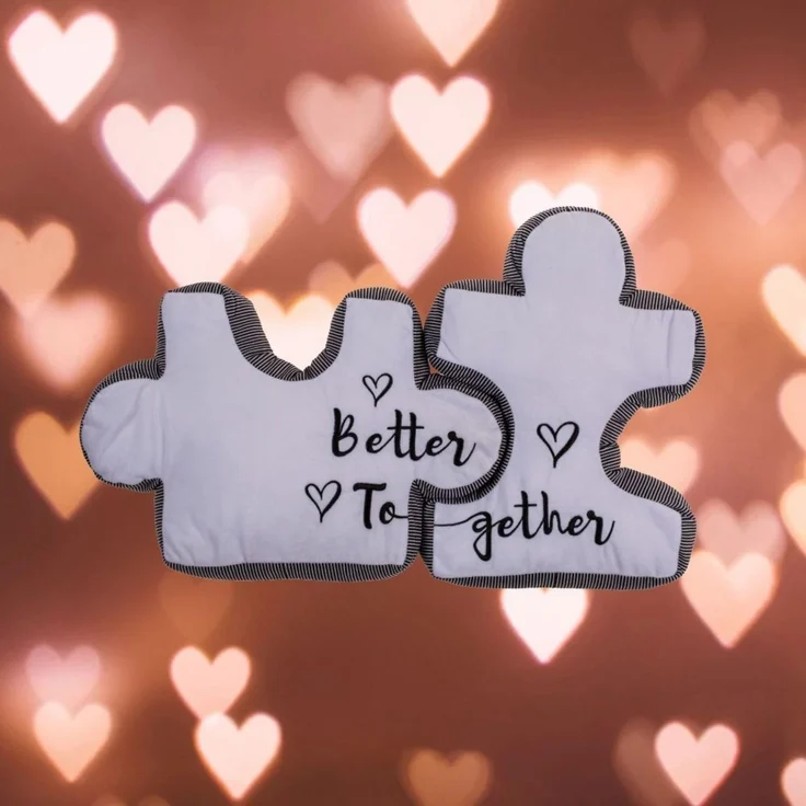 Puzzlekissen Kissen Puzzle Dekokissen Pärchen 2er Set Paare better together – Bild 5