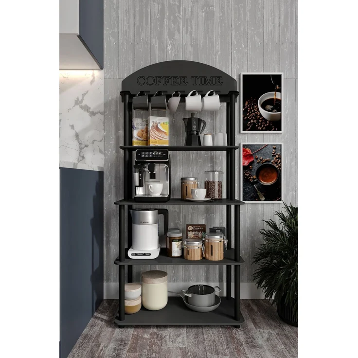 Skye Decor 'Time - Black' Kaffeestation, Schwarz, 69 x 160 x 39 cm – Bild 2