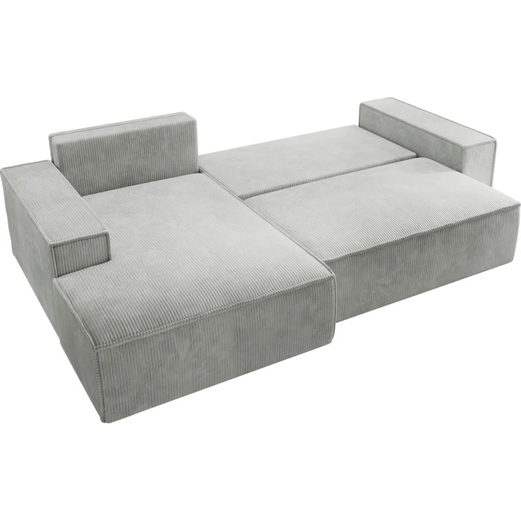 Selsey 'Farese New' Ecksofa mit Cordbezug, Schlaffunktion und Stauraum, Hellgrau, links – Bild 4