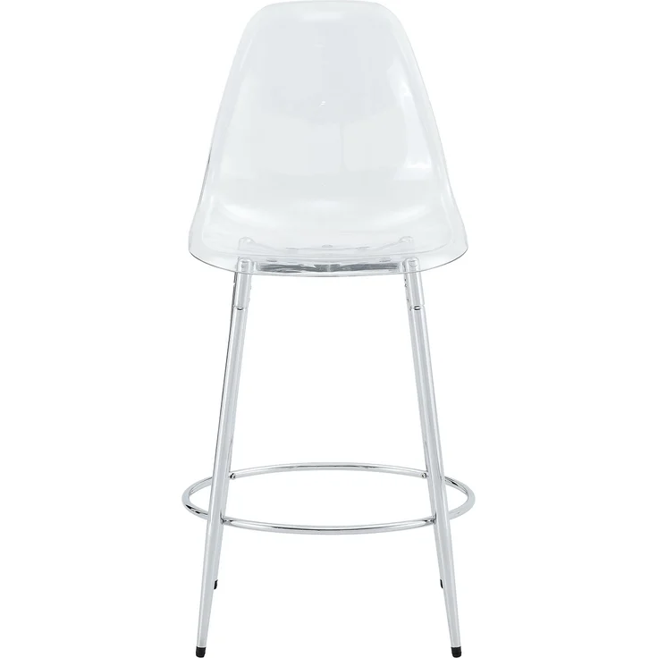 2er-Set transparenter Barhocker mit Schwebendesign – ideal für europäische Küchen. Silberne Metallbeine passen perfekt zum modernen Luxus-Minimalismus.Höhe: 102 cm.--Silber, Transparent--102x48.5x48.5cm--YOUDENOVA – Bild 10