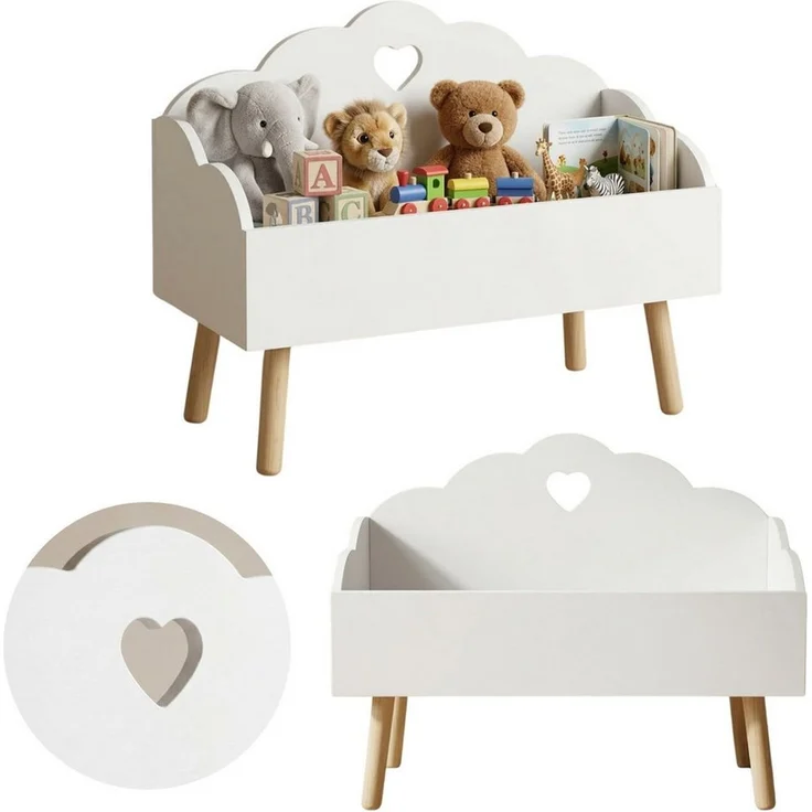 BOXIMO Aufbewahrungsbox Spielzeugkiste mit Wolkenmotiv NUVU, 55 x 45 x 28 cm – Bild 3