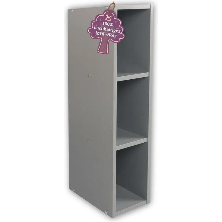 Puckdaddy Stauraumregal Mikkel 19x30x75cm in Grau passend zu IKEA Malm Kommoden Kinderzimmer