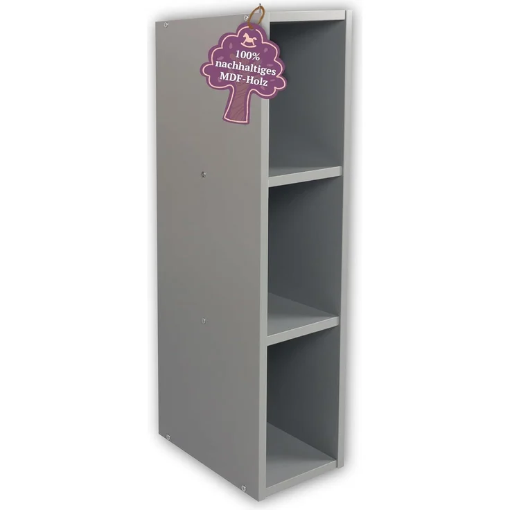 Puckdaddy Stauraumregal Mikkel 19x30x75cm in Grau passend zu IKEA Malm Kommoden Kinderzimmer – Bild 1