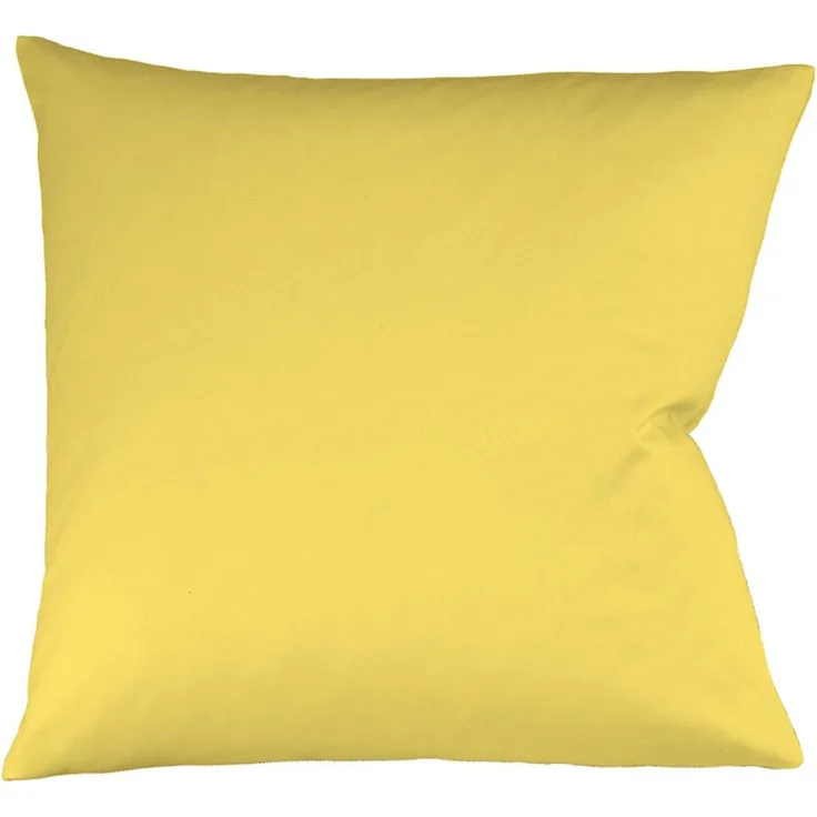Fleuresse Mako-Satin Kissenbezug Bezug 80x80 cm uni mit RV 2006 gelb