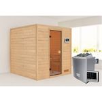 Karibu Sauna Jara + 9kW Saunaofen mit ext. Steuerung Easy