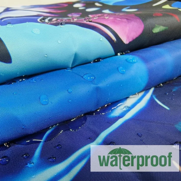 Duschvorhang Blau 200x200 Bunt mit Motiv Wasserdicht 12 Ringe – Bild 3