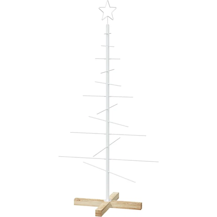 vidaXL Metall Weihnachtsbaum KUOPIO 120 cm Stahl Weiß 42053874 – Bild 2