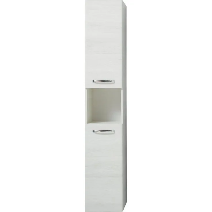 Saphir Hochschrank Quickset Badschrank 30 cm breit, 2 Türen, 1 Nische, 3 Einlegeböden Badezimmer-Hochschrank inkl. Türdämpfer, Griffe in Chrom glänzend