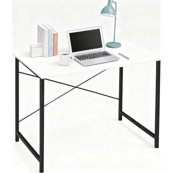 DUMOS Schreibtisch Computertisch Bürotisch mit Kopfhörer Halter und Aufbewahrungstasche Kleiner Schreibtisch Arbeitszimmer Holz PC Tisch Officetisch für Home Office – Bild 5