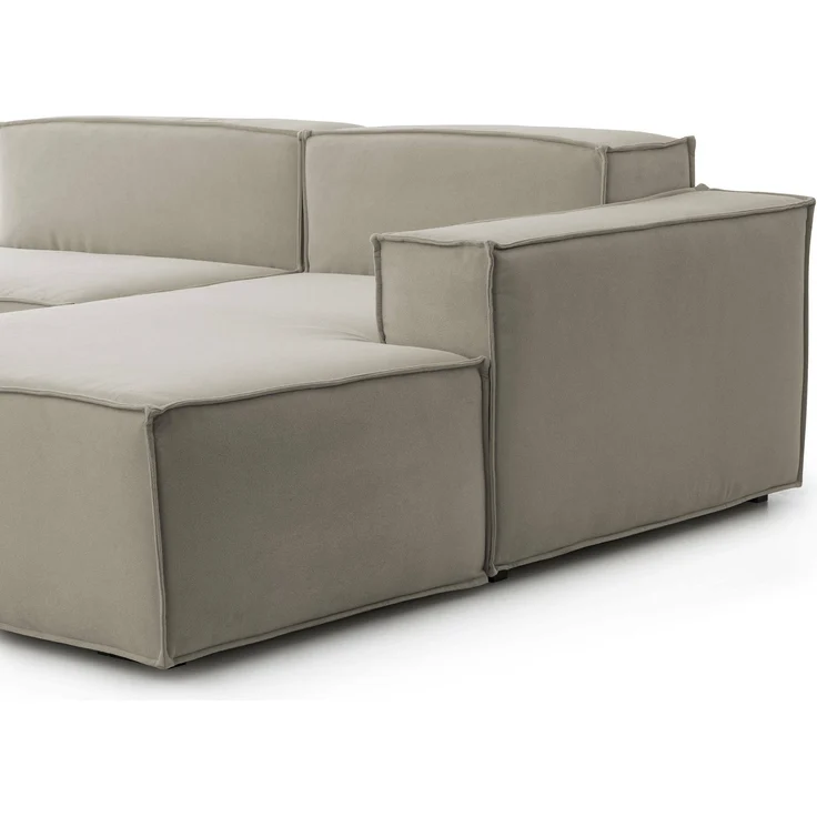 Dmora Sofa mit Halbinsel Ameli, modulares Sofa mit rechter Chaiselongue, modernes Stoffsofa, 100 % Made in Italy, 240 x 170 x 70 cm, Taupe – Bild 4