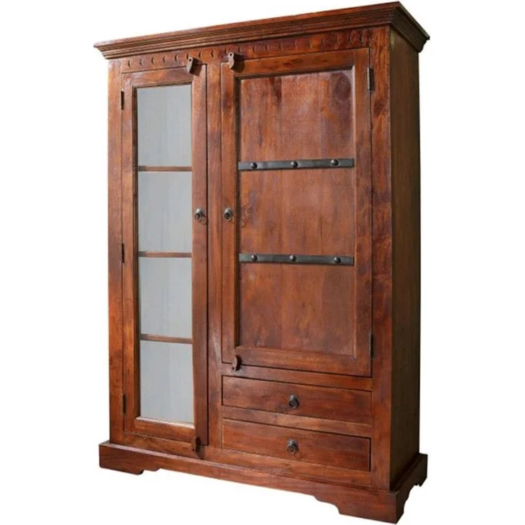 Vitrine Akazie 110x45x155 nougat lackiert OXFORD #425 – Bild 1