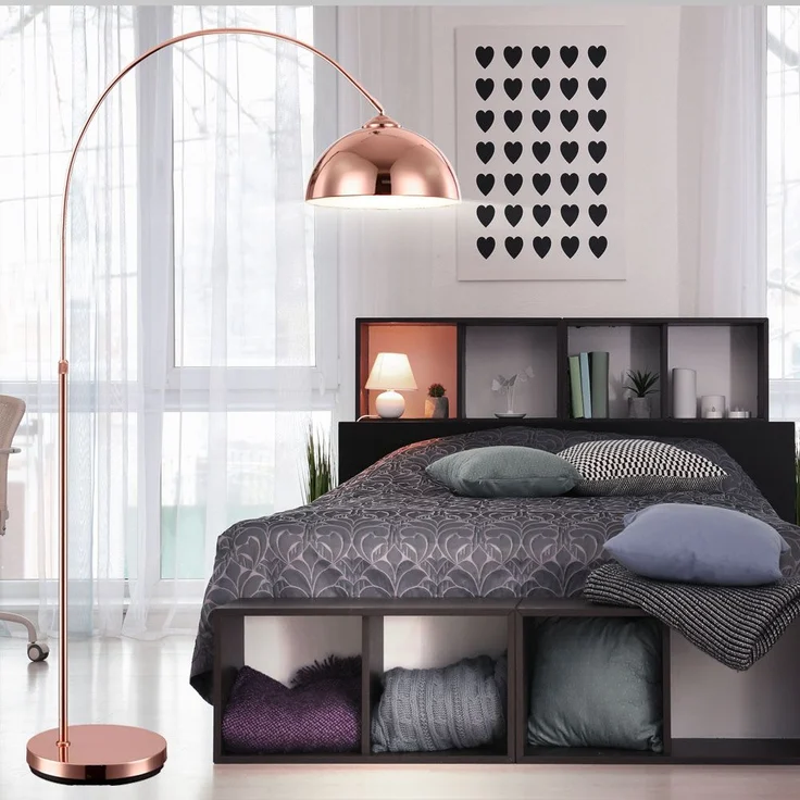 Stehleuchte, Kupfer, höhenverstellbar, H 141-196 cm – Bild 4