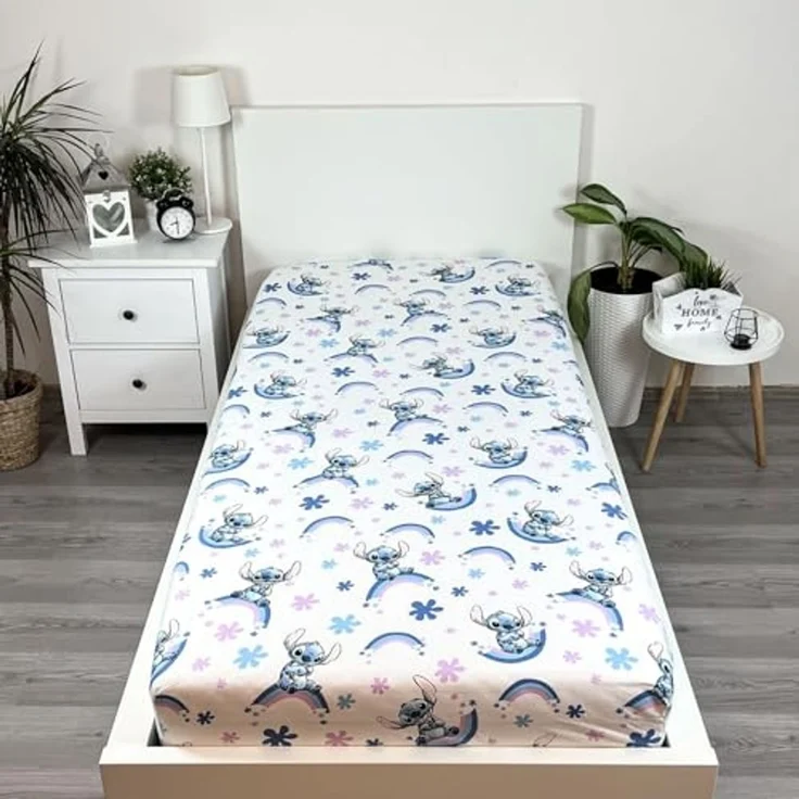 Lilo & Stitch Spannbettlaken 90x200 cm aus 100 % Baumwolle mit 25 cm Steghöhe – Bild 2