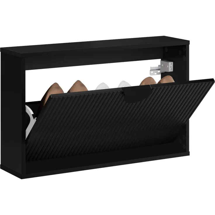vidaXL Schuhschrank VENRAY 70 x 17 x 43 cm Holzwerkstoff Schwarz 8020055 – Bild 3