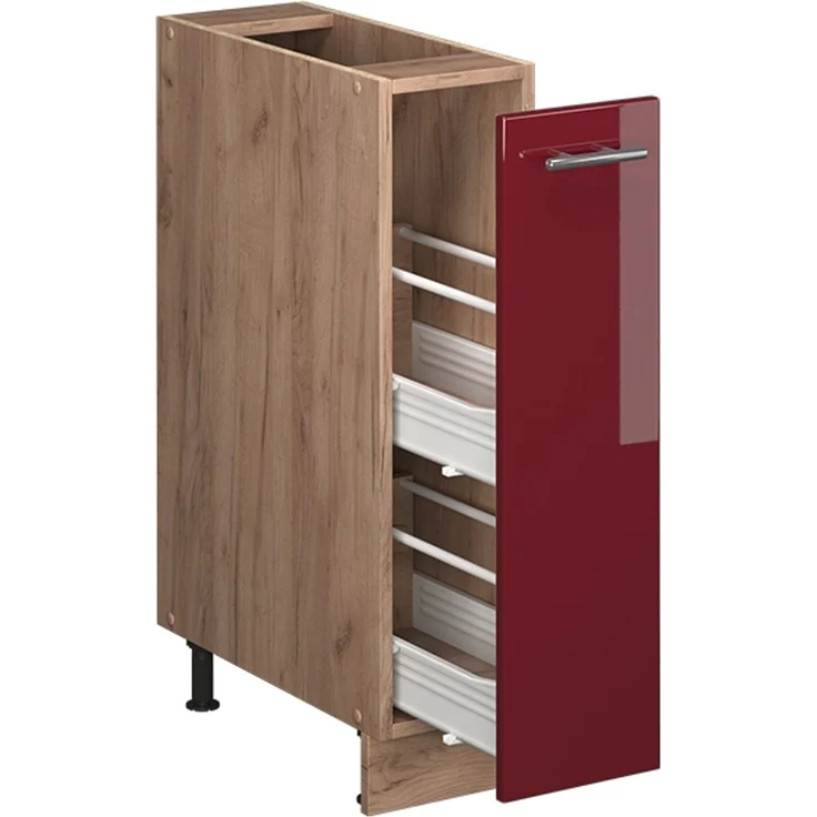 Apothekerschrank Fame-Line Bordeaux Hochglanz/Goldkraft Eiche 20 cm, AP Anthrazit Vicco – Bild 6