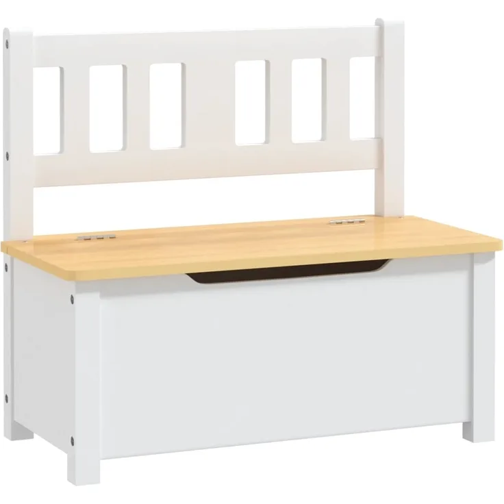 Kinderbank mit Stauraum Weiß und Beige 60 x 30 x 55 cm MDF