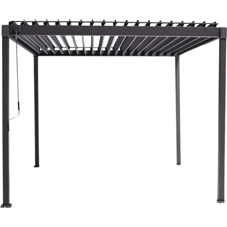 LECO Lamellenpergola FREE, Stahl-Lamellen und Stahlgestell anthrazit, 3x3 m
