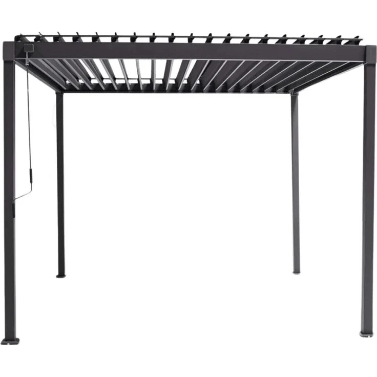 LECO Lamellenpergola FREE, Stahl-Lamellen und Stahlgestell anthrazit, 3x3 m – Bild 1