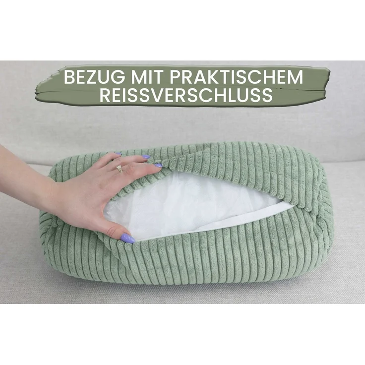 Amilian Nackenrolle mit Bezug 15 x 40 cm - Kissenrolle - mit Nackenrollenbezug - Bettrolle, Kopfstütze, Nackenstütze mit Bezug, ideal als Dekokissen, Sofakissen, Kissen, Kissenrolle, Lagerungskissen, Schlafkissen und für Reisen – Bild 2