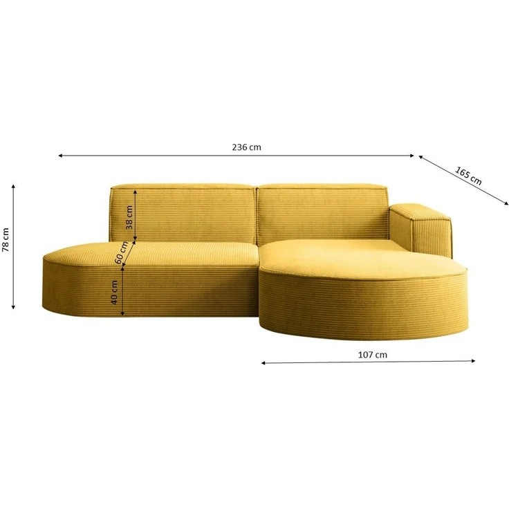 Kaiser Möbel Ecksofa Designer MODENA STUDIO L stoff Poso, Neve, Quelle – Bild 3