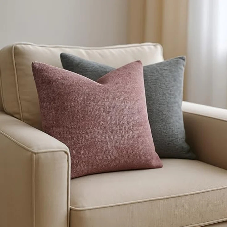 matches21 HOME & HOBBY Kissenbezüge 2er Set Kissenhüllen 45x45 cm dunkelrot meliert als weiche Dekokissen, (2 Stück), Zierkissen-Bezüge für Sofa-Kissen, Couch-Kissen – Bild 7