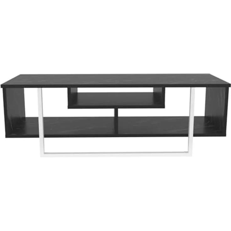 Hanah Home Stylish TV Stand, Black & White, 120 x 35.2 x 40.2 cm | 100% Melamine Coated Particle Board, 18 mm Thick | Modern Design for Living Room & Entertainment Spaces – Bild 7