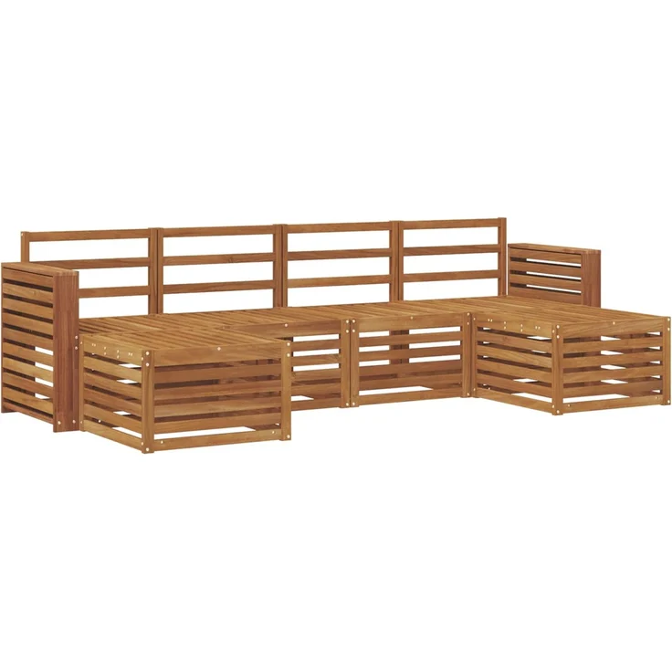 vidaXL Outdoor-Sofagarnitur 6 stk. 6-Sitzer Natur Massivholz Akazie 3375254 – Bild 2