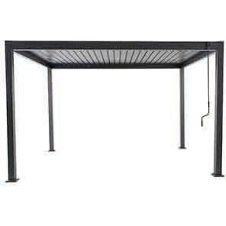 LINO Pavillon 300x300, Aluminium Lamellen, Pavillon Grau pulverbesch, Lamellen verstellbar – Bild 1
