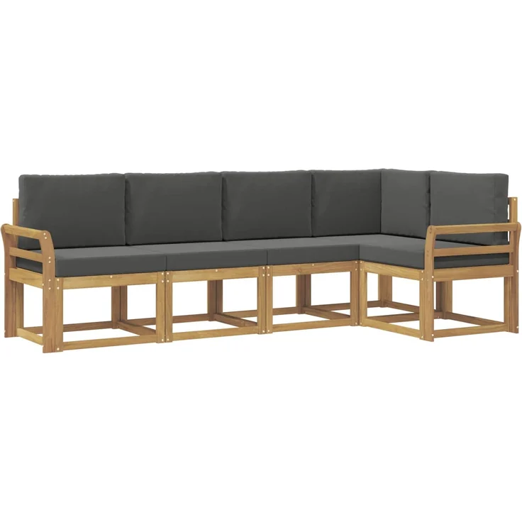 vidaXL Outdoor-Sofagarnitur 5 stk. 5-Sitzer Weiß und Anthrazit 3387631 – Bild 2