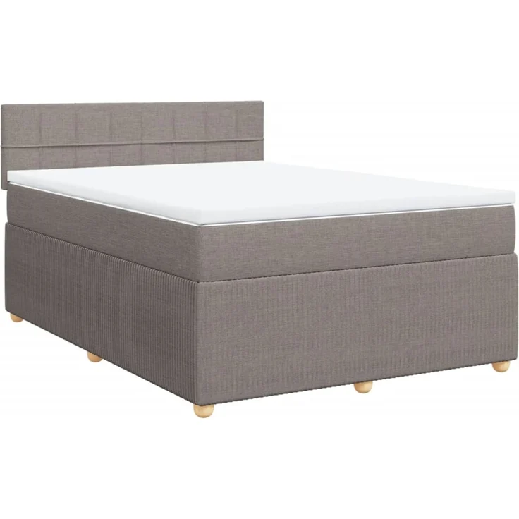vidaXL Boxspringbett mit Matratze Taupe 140x190 cm Stoff 3287455 – Bild 2