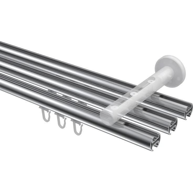 Innenlauf-Gardinenstangen-Set Siteno Sitra 140 cm, 3-läufig, 20 mm Ø Chrom – Bild 3