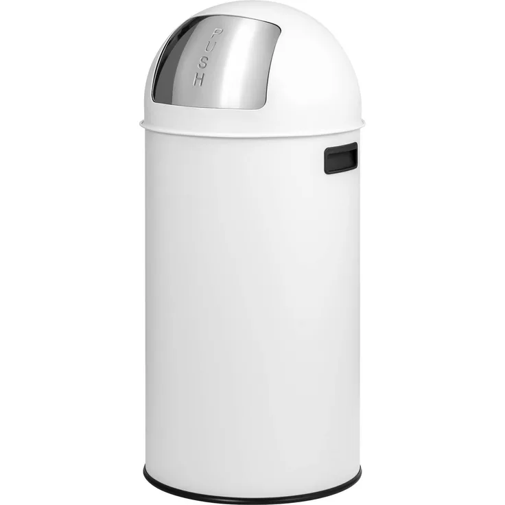 eluno Mülleimer Pushmülleimer 25 Liter aus Stahlblech, abnehmbarer Deckel