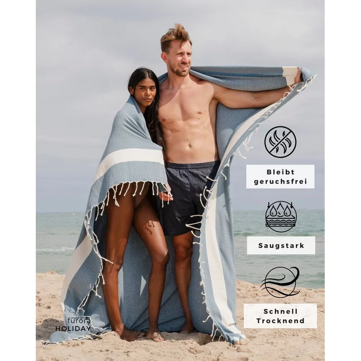 furora HOLIDAY Saunatuch Saunahandtuch Saunatuch Damen + Herren, Hamamtuch groß 200x200 XXL – Bild 4