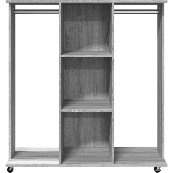 vidaXL Kleiderständer mit Rollen Grau Sonoma 102x38x110 cm 848036 – Bild 3