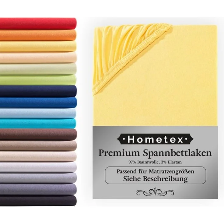 Hometex Premium Textiles Spannbettlaken Premium Boxspringbett Spannbetttuch ideal für Wasserbett und Matratzen, Jersey, Gummizug: Rundumgummizug, Spannbettlaken Premium Qualität 190 g/m², Gekämmte Baumwolle – Bild 4