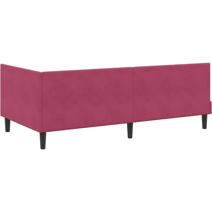 vidaXL Eckbettgestell mit Kopfteil Weinrot 90 cm x 200 cm Samt 42016352 – Bild 6