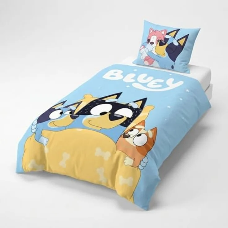 Bluey Bettwäsche Bluey und Bingo Kinder Bettwäsche 2tlg. Set, Deckenbezug 135-140x200 Kissenbezug 65x65 100% Baumwolle – Bild 2
