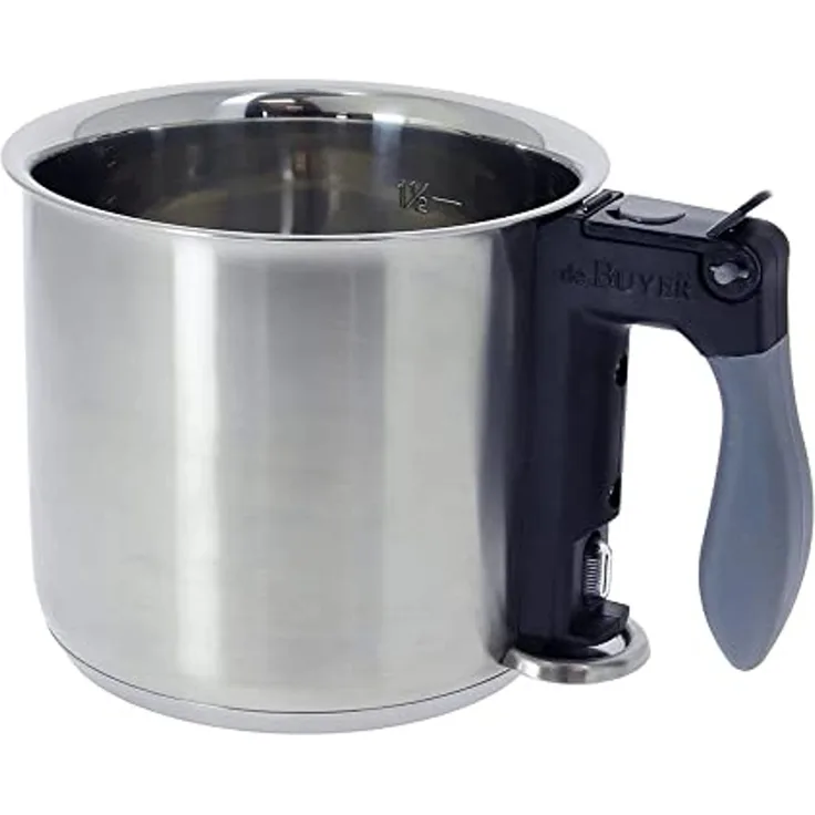 de Buyer 3437.16N 1 5 l Edelstahl Edelstahl Schwarz Grau Keramik Gas Induktion Versiegelte Platte 16 cm