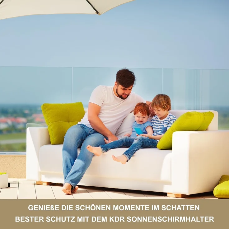 KDR Produktgestaltung Schirmhalter Wandmontage Sonnenschirmhalter Wand Sonnenschirmständer Sonnenschirm, für Stöcke bis Ø 38 mm – Bild 7