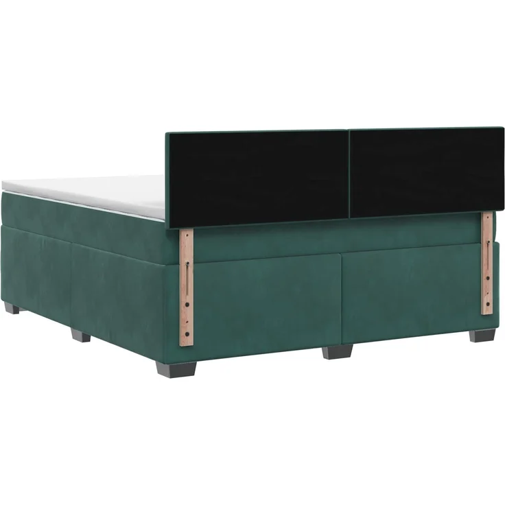vidaXL Boxspringbett mit Matratze Dunkelgrün 140 x 190 cm Samt 3450707 – Bild 8