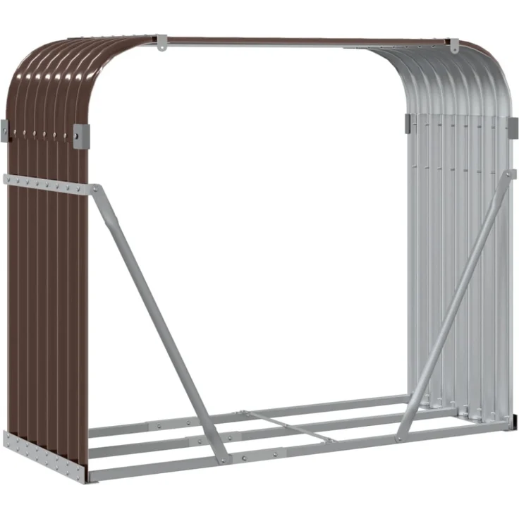 vidaXL Kaminholzunterstand Braun 120x45x100 cm Verzinkter Stahl 364573 – Bild 3