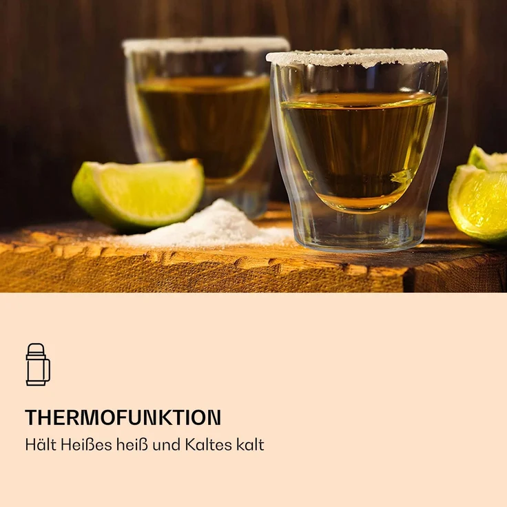 DUOS doppelwandiges Glas 80 ml Thermofunktion inkl. Edelstahl-Löffel Transparent – Bild 4