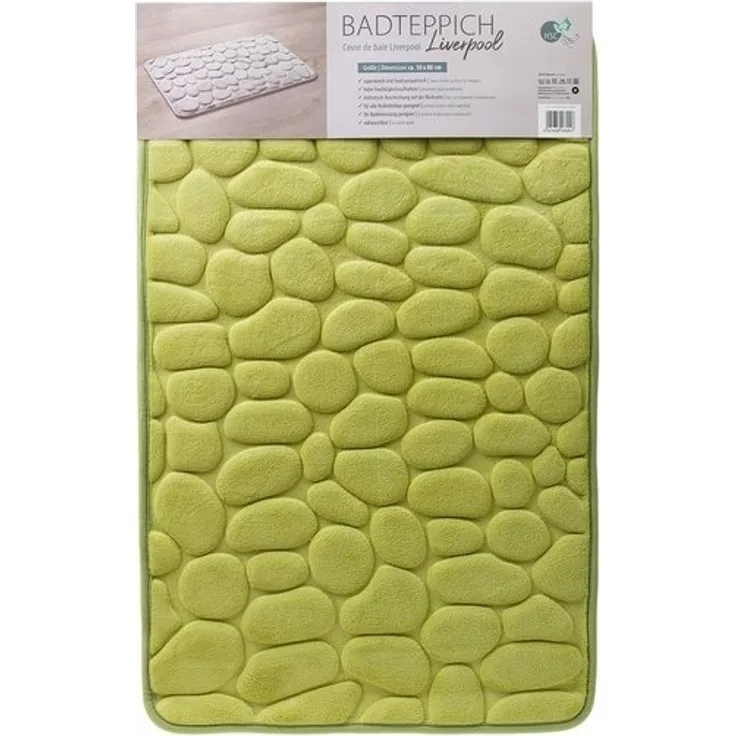 HSC Home-Style-Creation GmbH Schaum-Badematte Liverpool, Höhe 15 mm, Memory Schaum, rutschhemmend, schnelltrocknend, strapazierfähig, superweich, hautsympathisch, vollwaschbar, langlebig, wasserabsorbierend, Fußbodenheizung geeignet, Polyester, rechtec...